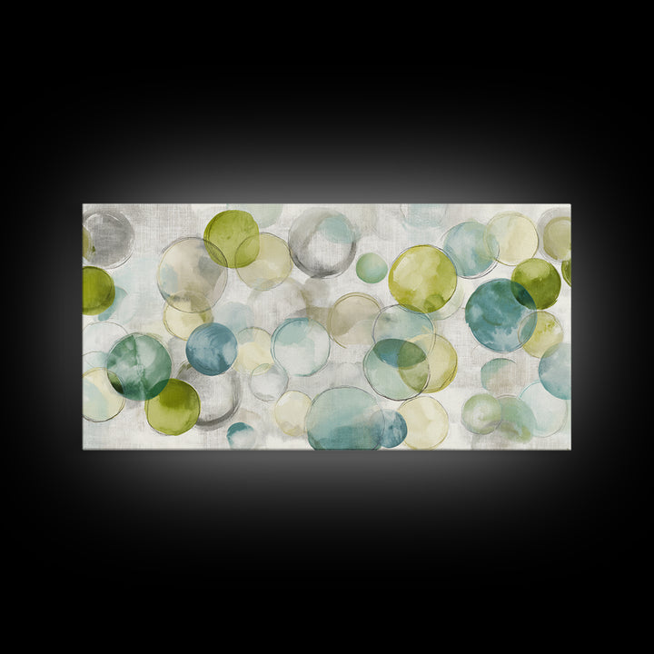 Soap Bubbles Rendered as Playful Abstract Circles Canvas Print, Laundry Room Art, Printable Wall Art, Living Room Decor, Clean, LRA-2x1-98