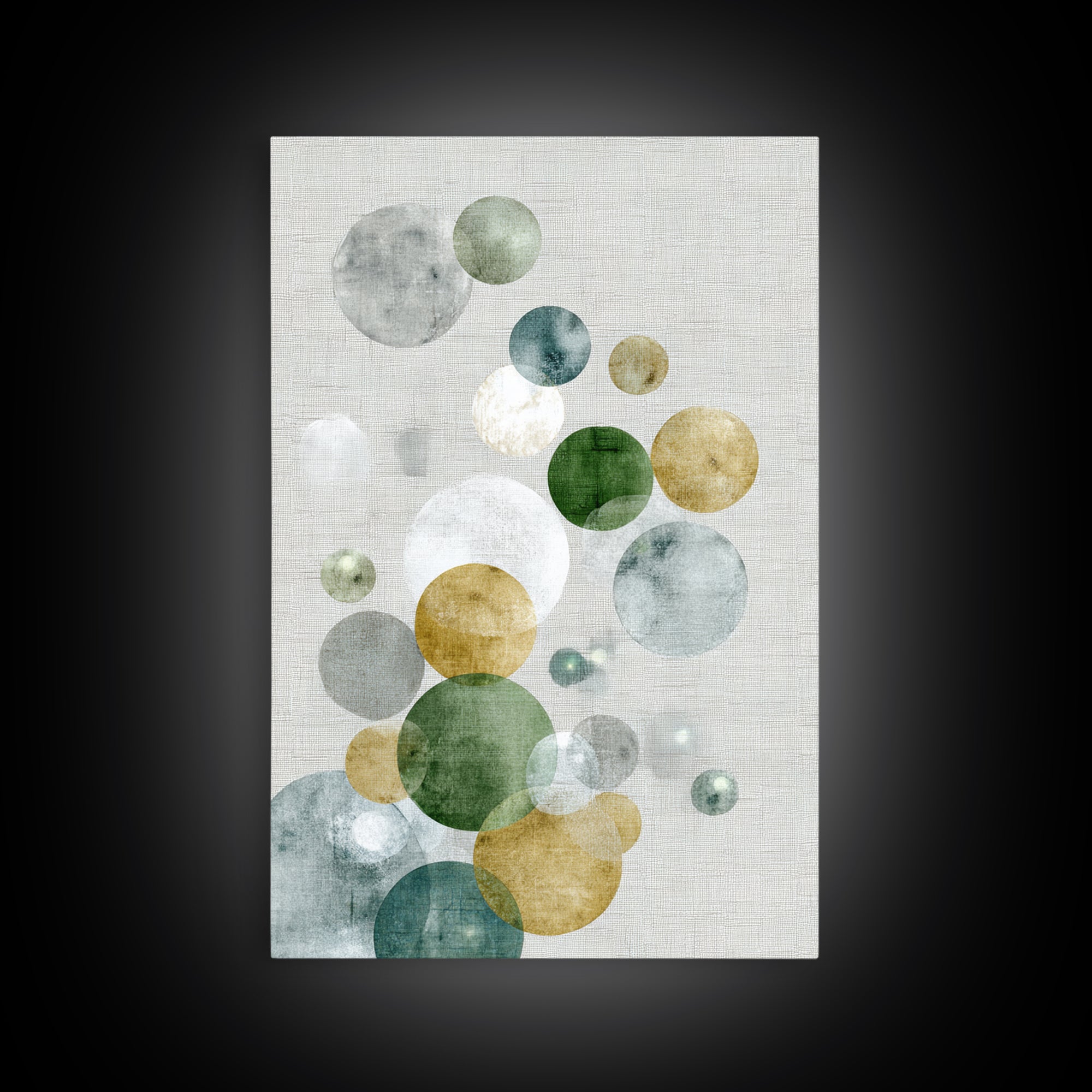 Soap Bubbles Rendered as Playful Abstract Circles Canvas Print, Laundry Room Art, Living Room Decor, Abstract Art, Clean, LRA-2x3-14