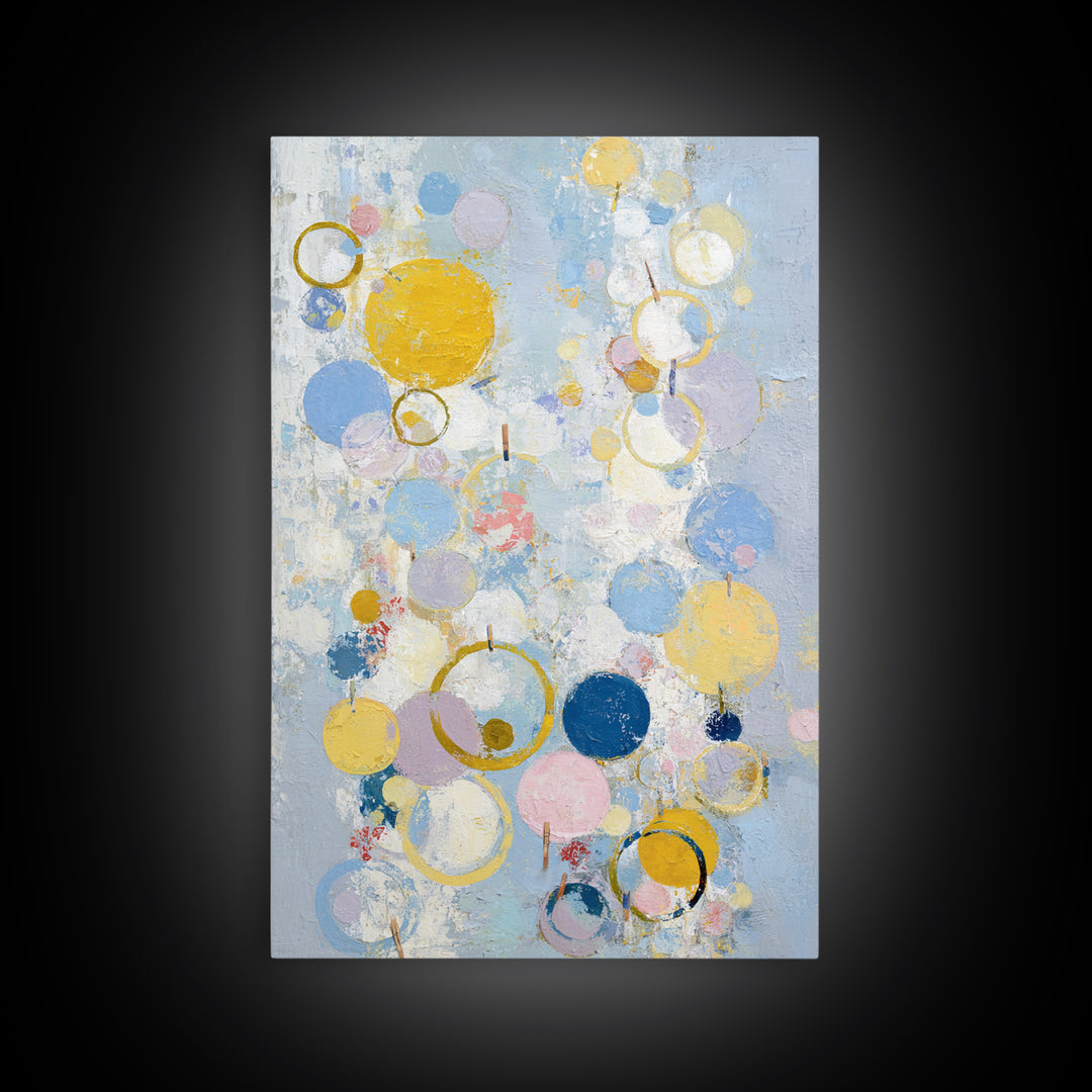 Soap Bubbles Rendered as Playful Abstract Circles Canvas Print, Laundry Room Art, Digital Wall Art, Living Room Decor, Clean, LRA-2x3-62