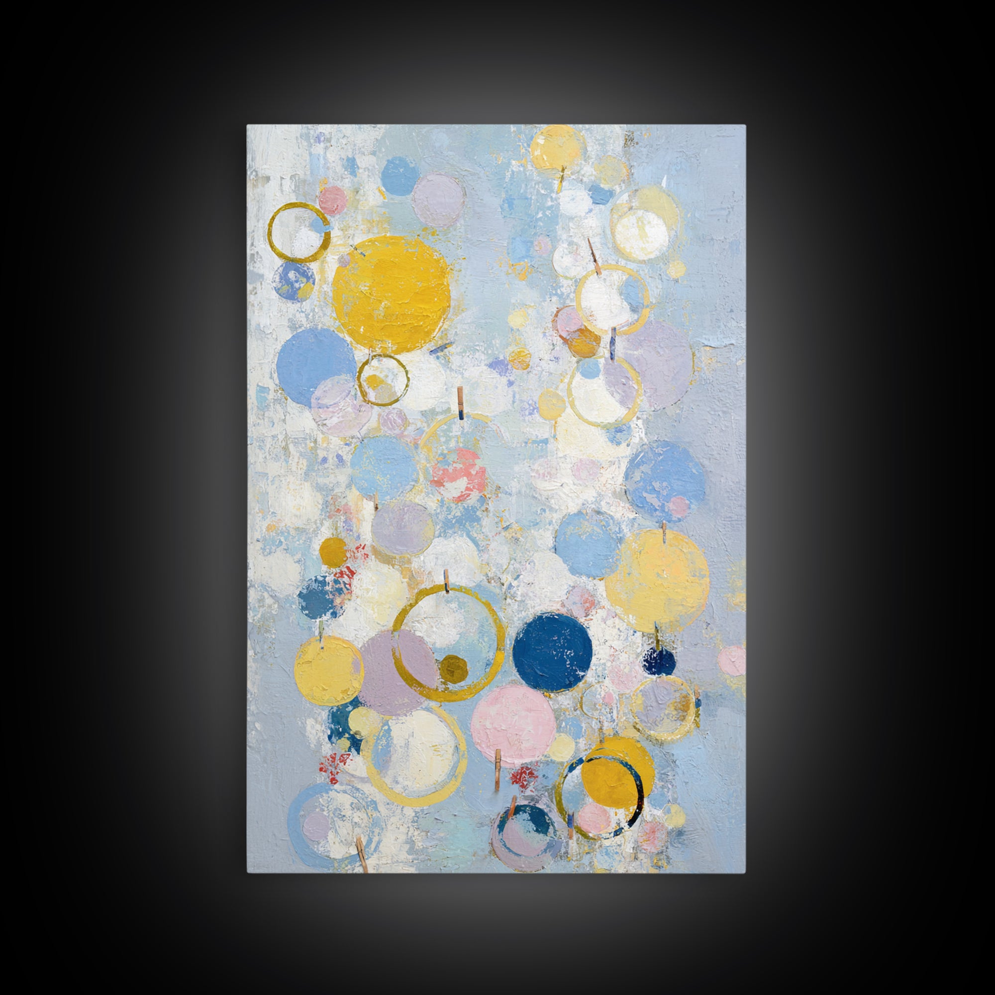 Soap Bubbles Rendered as Playful Abstract Circles Canvas Print, Laundry Room Art, Digital Wall Art, Living Room Decor, Clean, LRA-2x3-62