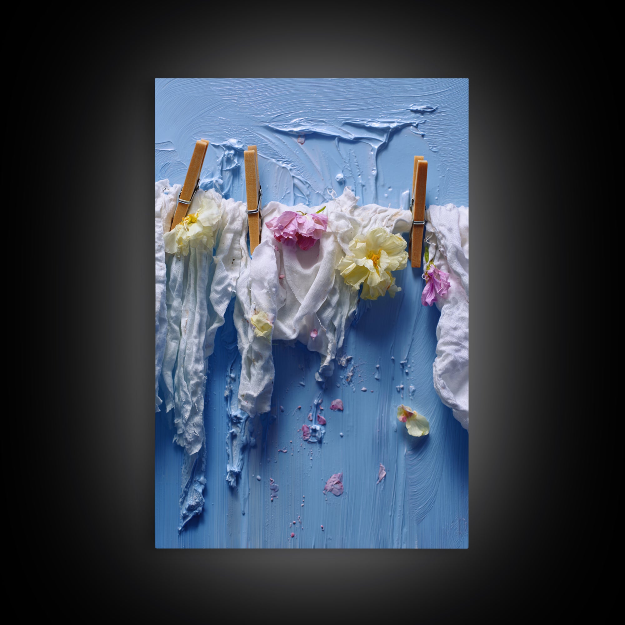 Clean Blue Water Ripple Abstraction Framed Canvas Print, Laundry Room Art, Digital Art, Living Room Decor, Abstract Art, Clean, LRA-2x3-74