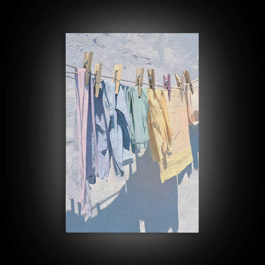 Linen Texture Abstract Framed Canvas Print, Laundry Room Art, Gallery Decor, Living Room Decor, Fine Art, Clean, LRA-2x3-92