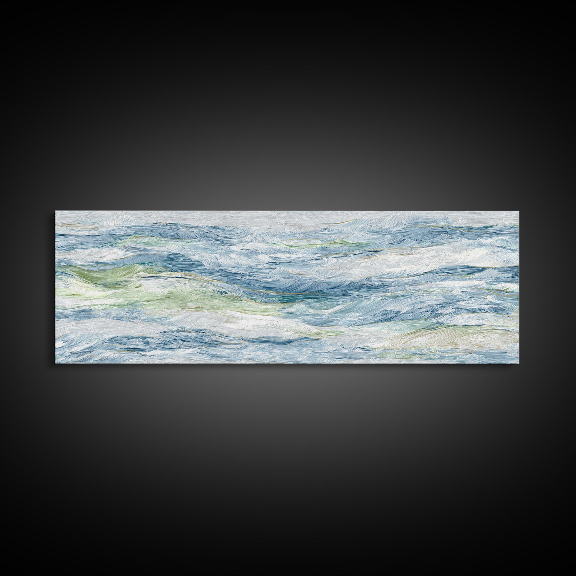 Clean Blue Water Ripple Abstraction Framed Canvas Print, Laundry Room Art, Wall Decor, Living Room Decor, Abstract Art, Clean, LRA-3x1-10
