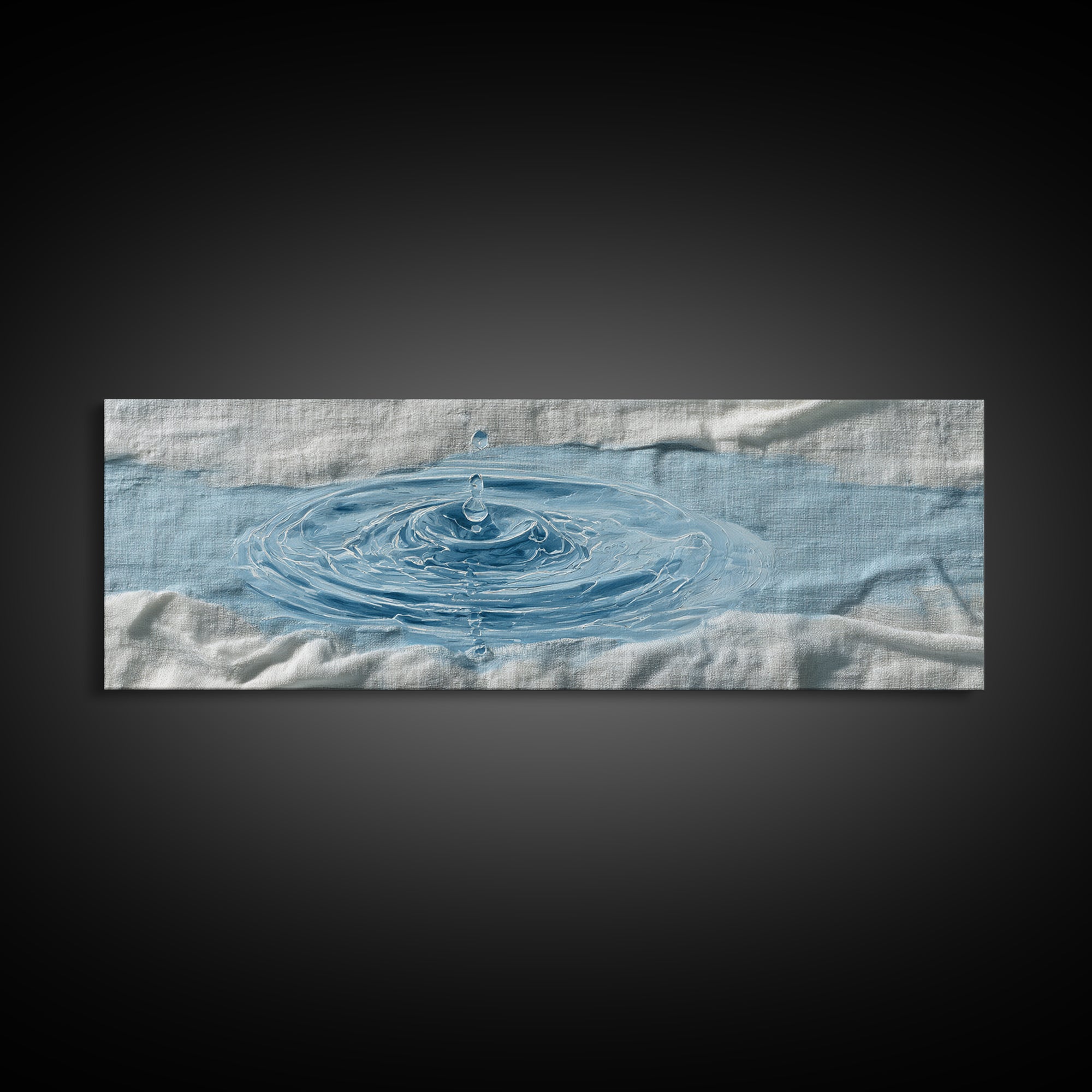Clean Blue Water Ripple Abstraction Canvas Print, Laundry Room Art, Artwork, Living Room Decor, Clean, Minimalist Wall Art, LRA-3x1-34