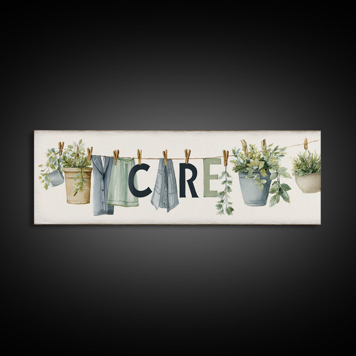 Farmhouse Laundry Sign Ornament Without Words Canvas Print, Laundry Room Art, Art Print, Living Room Decor, Fine Art, Clean, LRA-3x1-35