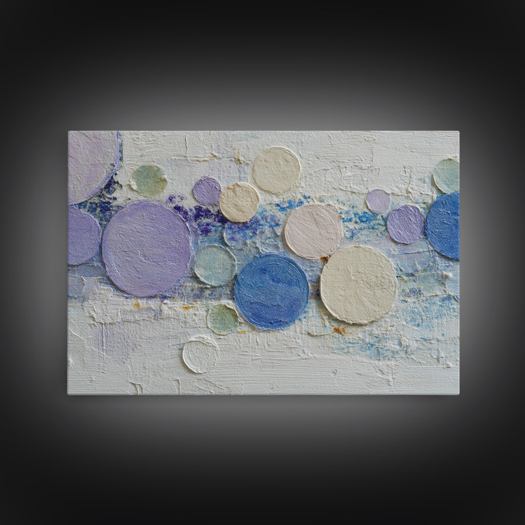 Soap Bubbles Rendered as Playful Abstract Circles Canvas Print, Laundry Room Art, Farmhouse Decor, Living Room Decor, Clean, LRA-3x2-10
