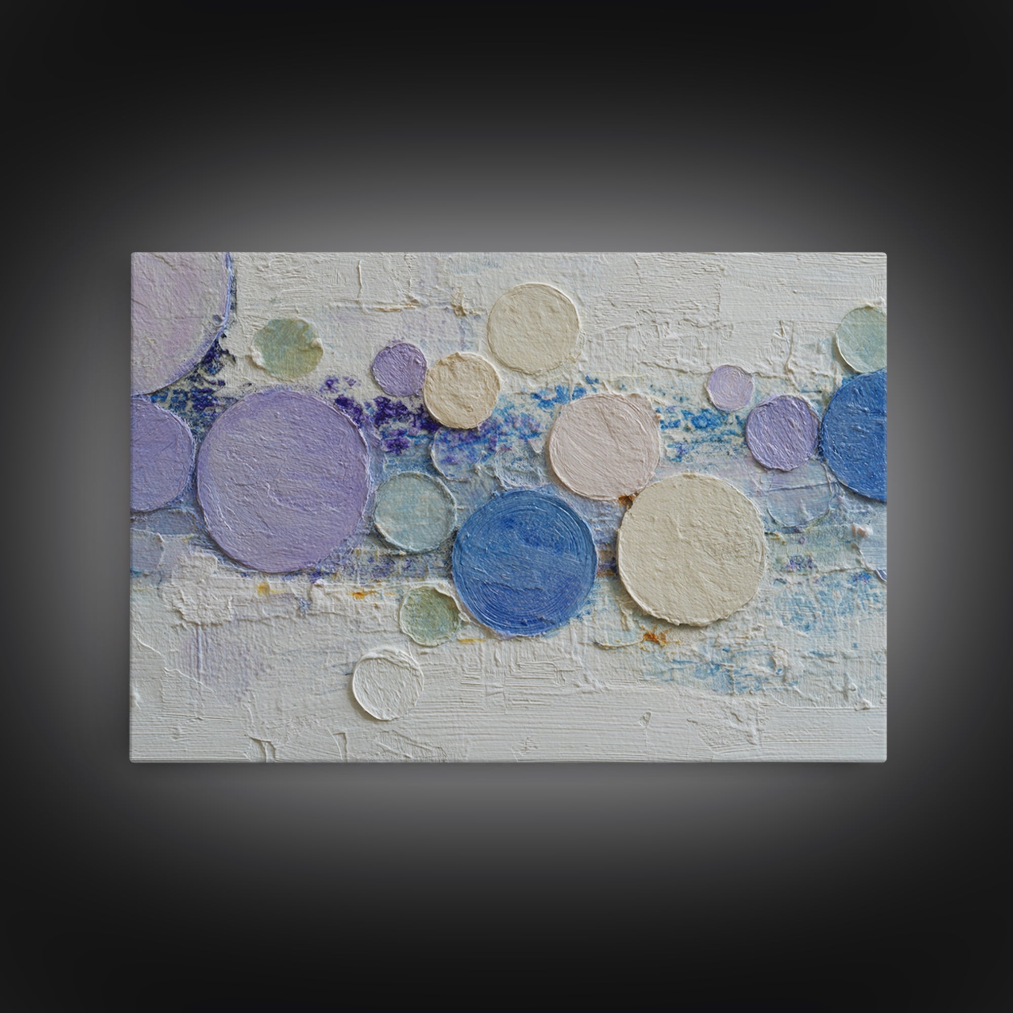 Soap Bubbles Rendered as Playful Abstract Circles Canvas Print, Laundry Room Art, Farmhouse Decor, Living Room Decor, Clean, LRA-3x2-10