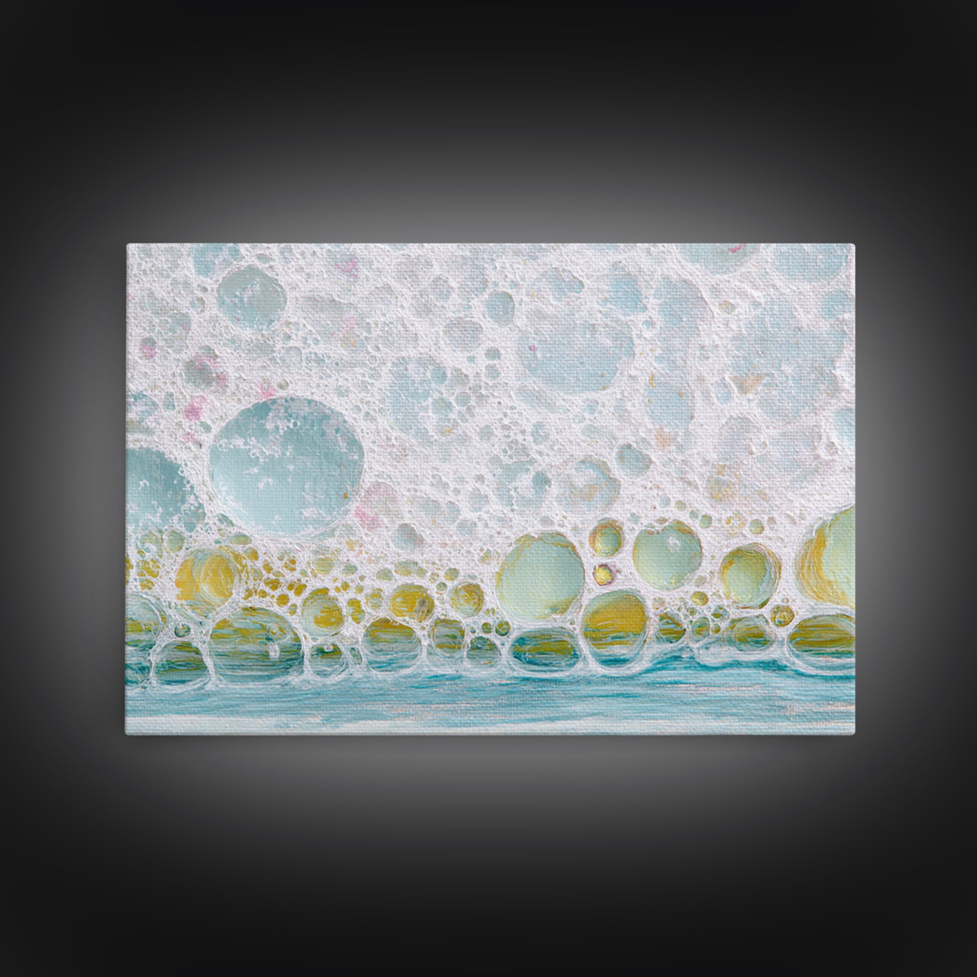 Abstract Suds and Bubbles Framed Canvas Print, Laundry Room Art, Printable Wall Art, Living Room Decor, Abstract Art, Clean, LRA-3x2-2