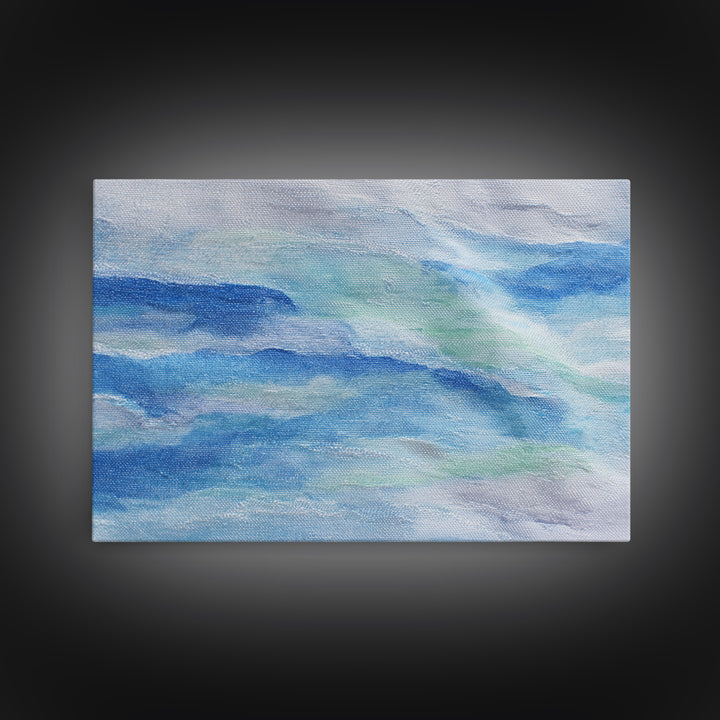 Clean Blue Water Ripple Abstraction Canvas Print, Laundry Room Art, Custom Wall Art, Living Room Decor, Fine Art, Clean, LRA-3x2-94