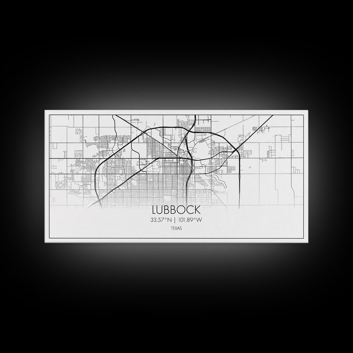 Lubbock City Map, Texas Map, Map Art, Modern Art, Wall Art, Canvas Art, Gift For Women, Living Room Wall Art, Wall Hanging, Texas Wall Art