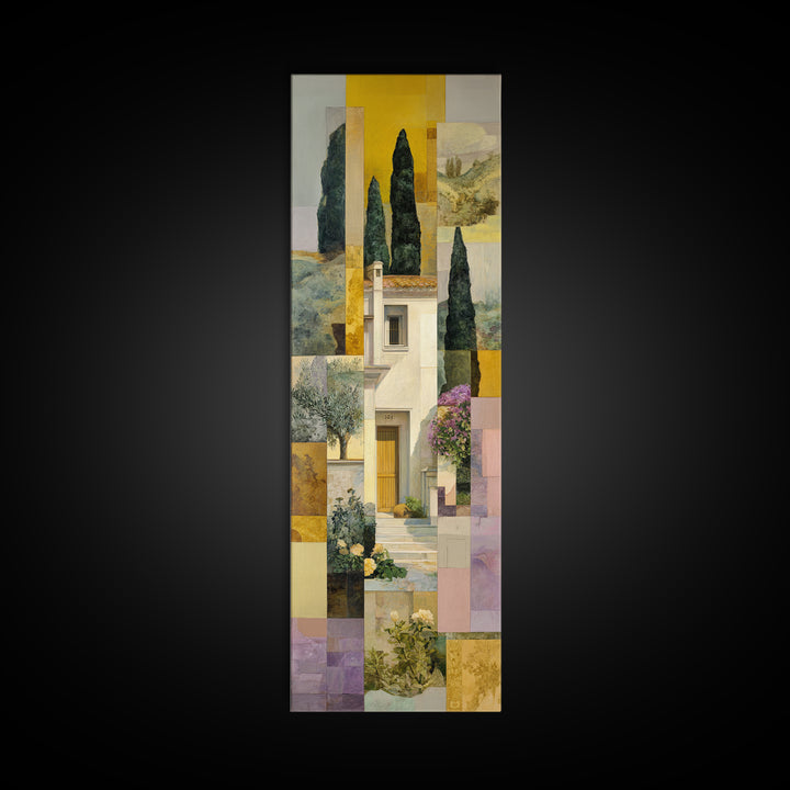 Olive Grove under Pale Morning Light Canvas Print, Mediterranean Art, Wall Decor, Living Room Decor, Fine Art, Azure, MAR-1x3-77