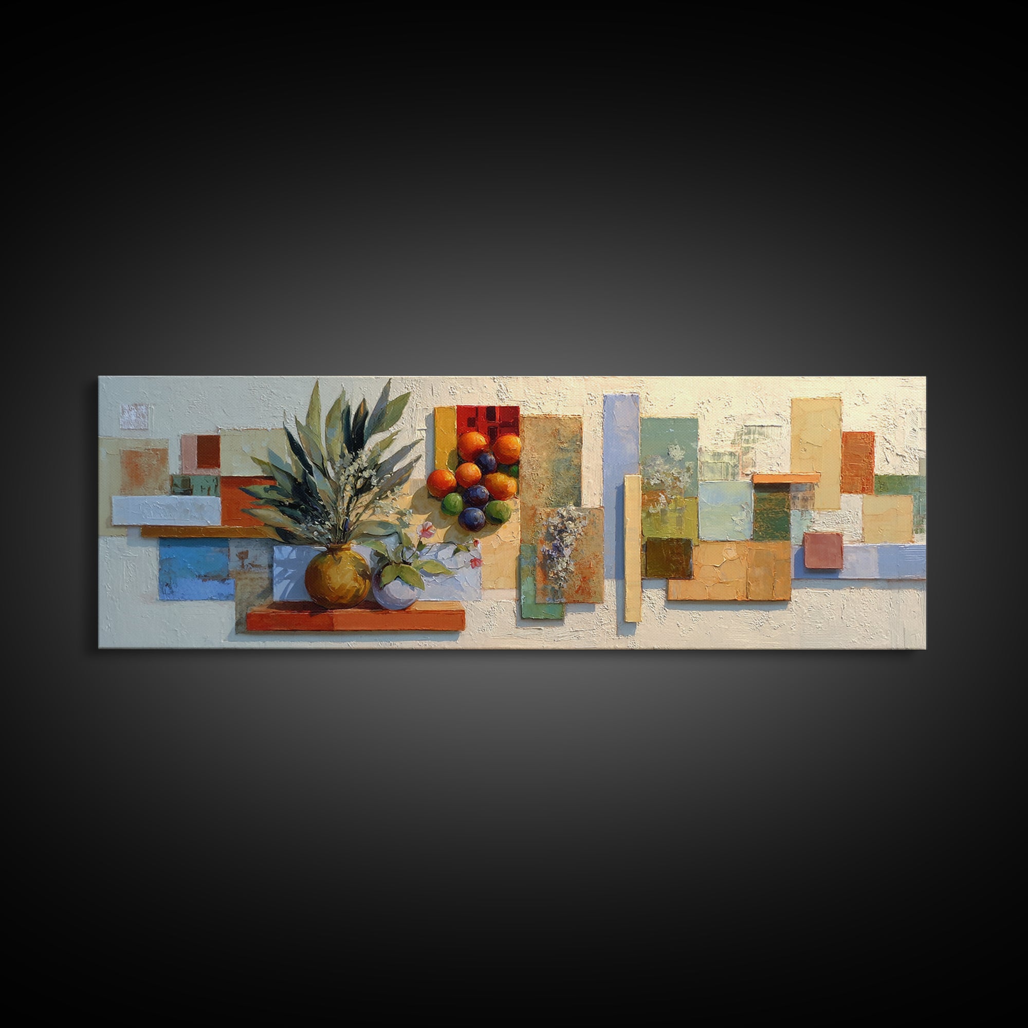 Sunset over Red Tiled Rooftops Framed Canvas Print, Mediterranean Art, Landscape Wall Art, Living Room Decor, Fine Art, Azure, MAR-3x1-15