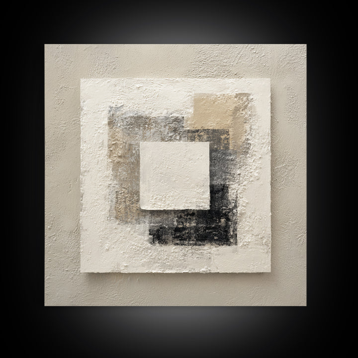 Minimal Stone Shapes Framed Canvas Print, Master Bedroom, Above Bed Decor, Bedroom Decor, Abstract Art, Sanctuary, MAS-1x1-16