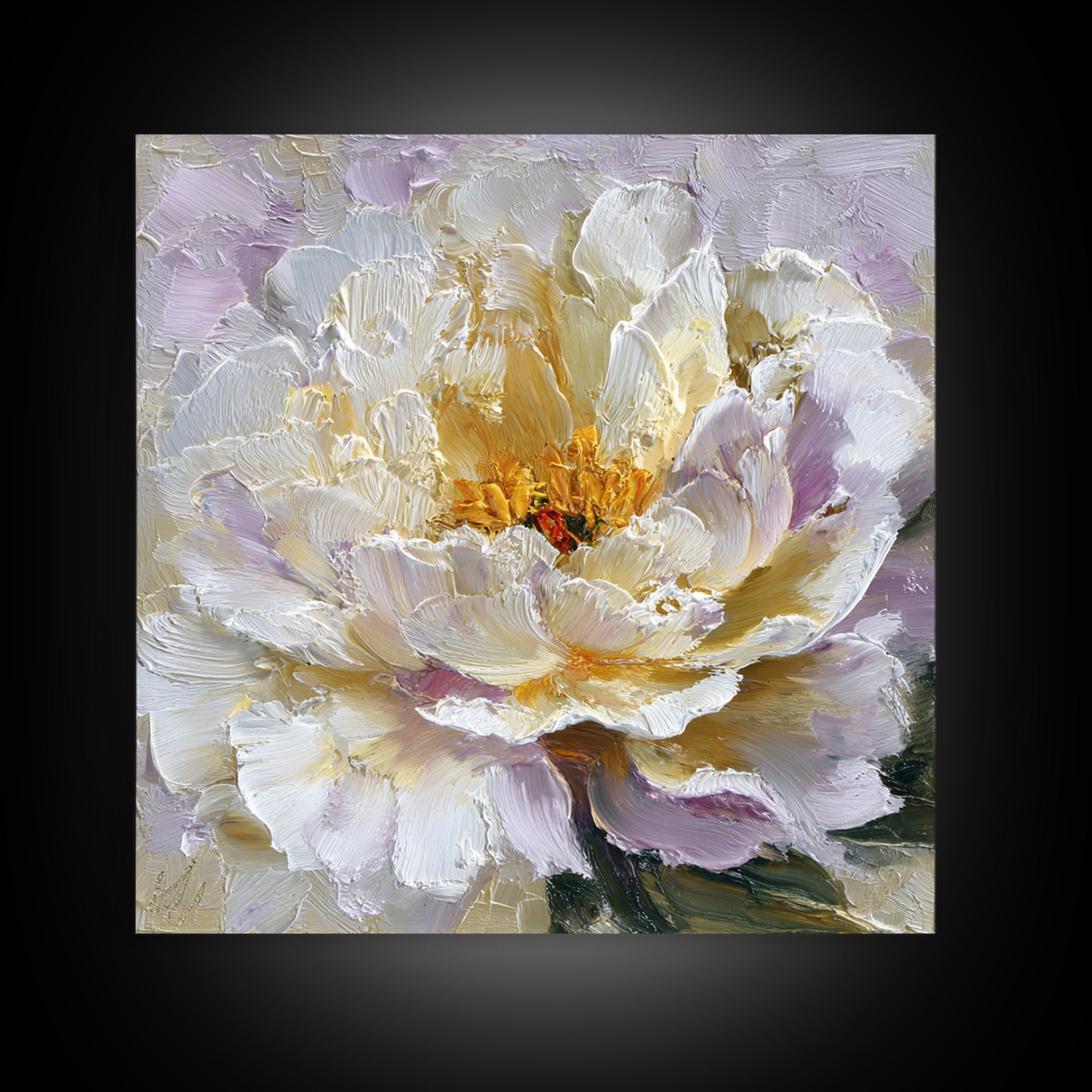 Romantic Neutral Peony Closeup Framed Canvas Print, Master Bedroom, Wall Art Bedroom, Bedroom Decor, Fine Art, Sanctuary, MAS-1x1-2