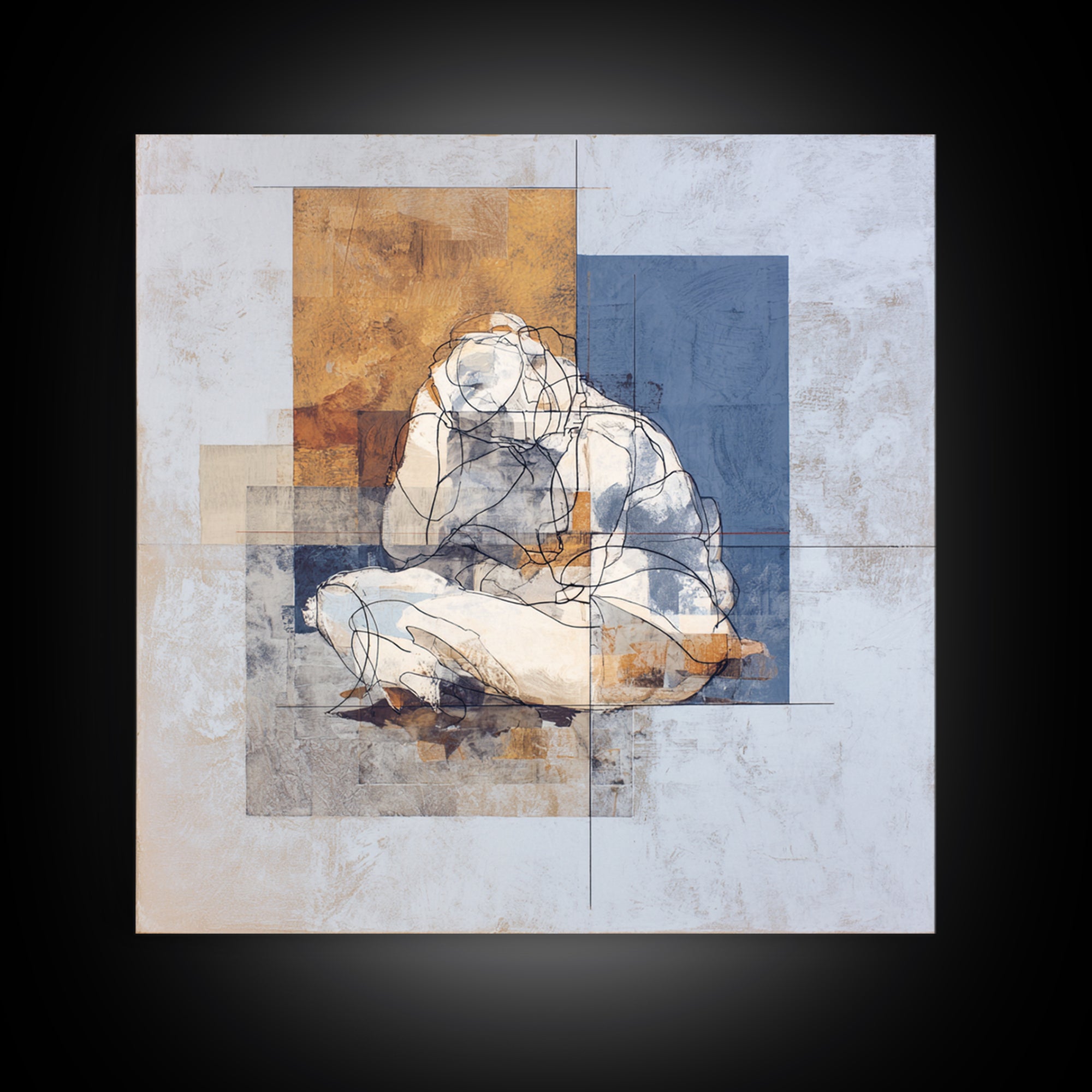 Classical Reclining Figure Implied Through Line Art Canvas Print, Master Bedroom, Wall Decor Bedroom, Bedroom Decor, Sanctuary, MAS-1x1-22