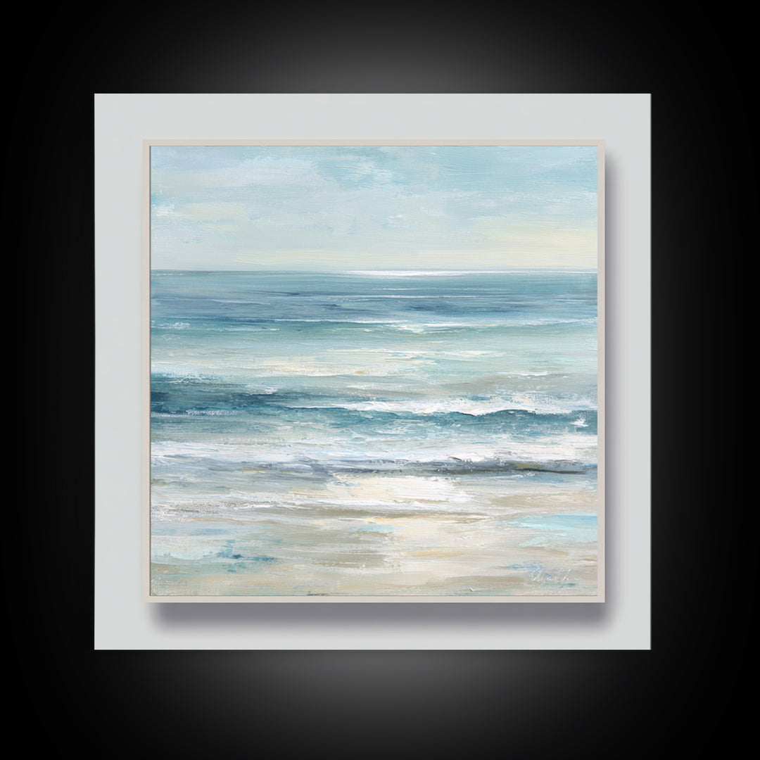 Elegant Moonlit Ocean Horizon Canvas Print, Master Bedroom, Room Decor, Bedroom Decor, Fine Art, Sanctuary, Wall Decal, MAS-1x1-25