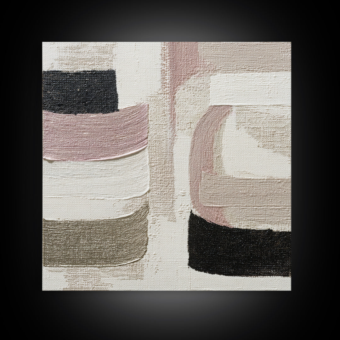 Soft Abstract Linen Texture Framed Canvas Print, Master Bedroom, Farmhouse Wall Art, Bedroom Decor, Fine Art, Sanctuary, MAS-1x1-27