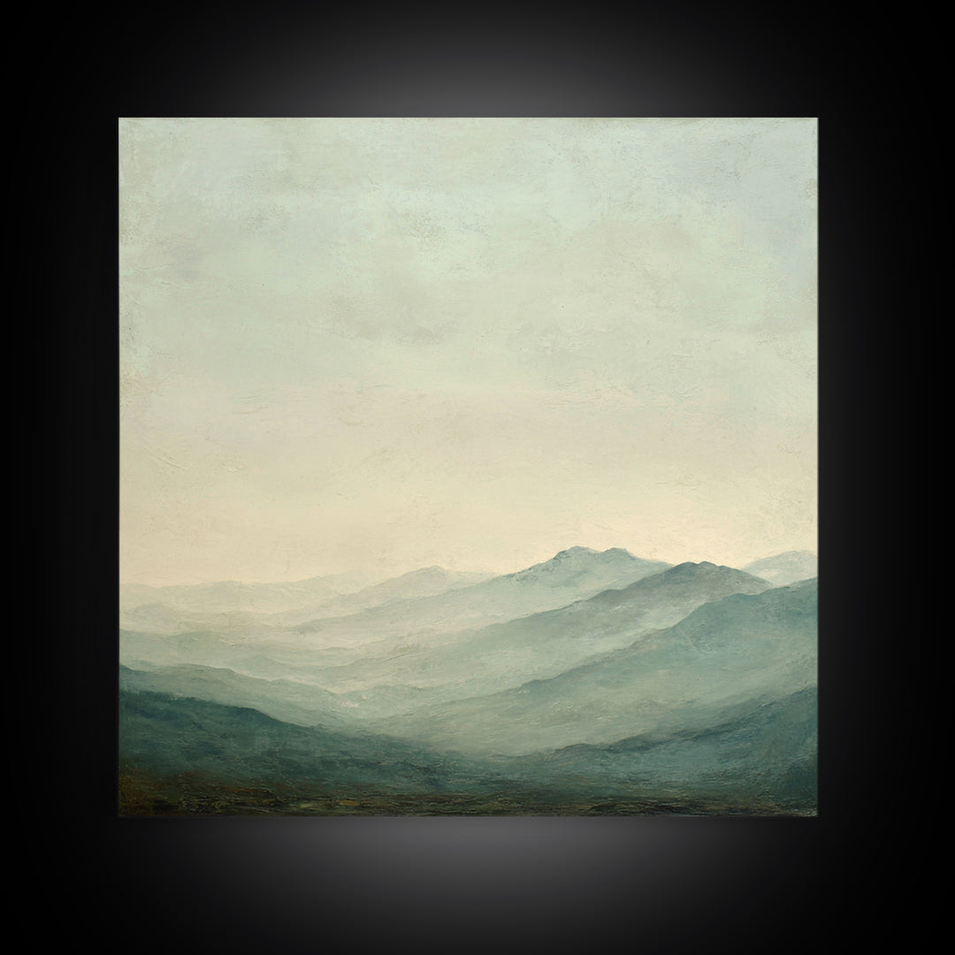 Soft Mountain Ridge Framed Canvas Print, Master Bedroom, Boho Decor, Bedroom Decor, Fine Art, Sanctuary, Wall Art Prints, MAS-1x1-37