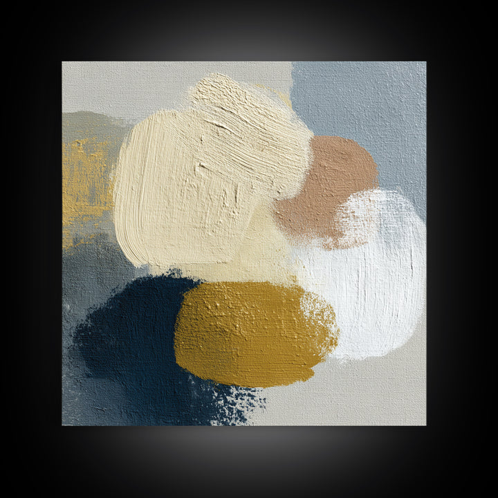 Soft Abstract Linen Texture Framed Canvas Print, Master Bedroom, Over Bed Wall Art, Bedroom Decor, Abstract Art, Sanctuary, MAS-1x1-51