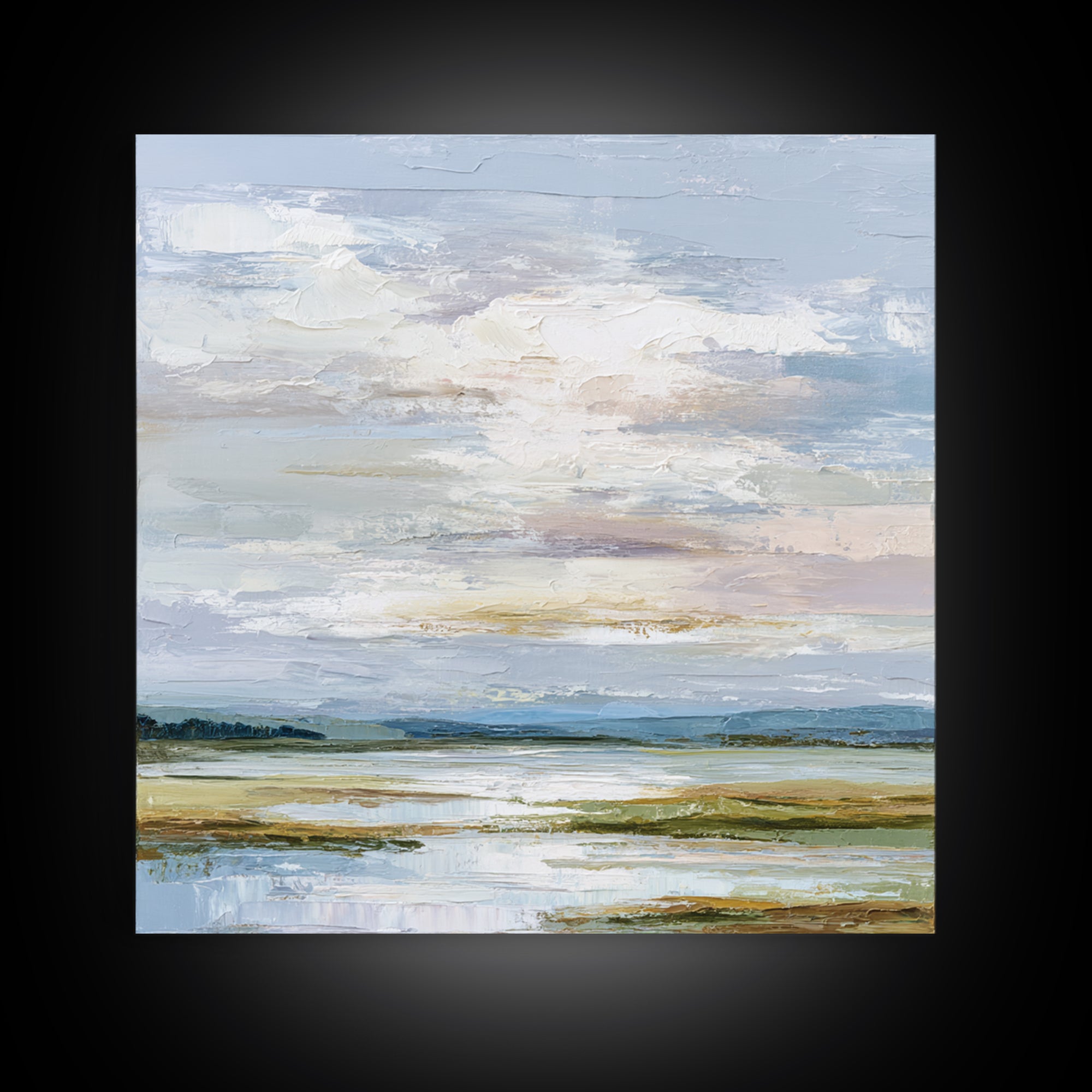 Blush and Taupe Cloudscape Canvas Print, Master Bedroom, Over Bed Wall Art, Bedroom Decor, Oil Painting, Sanctuary, MAS-1x1-54