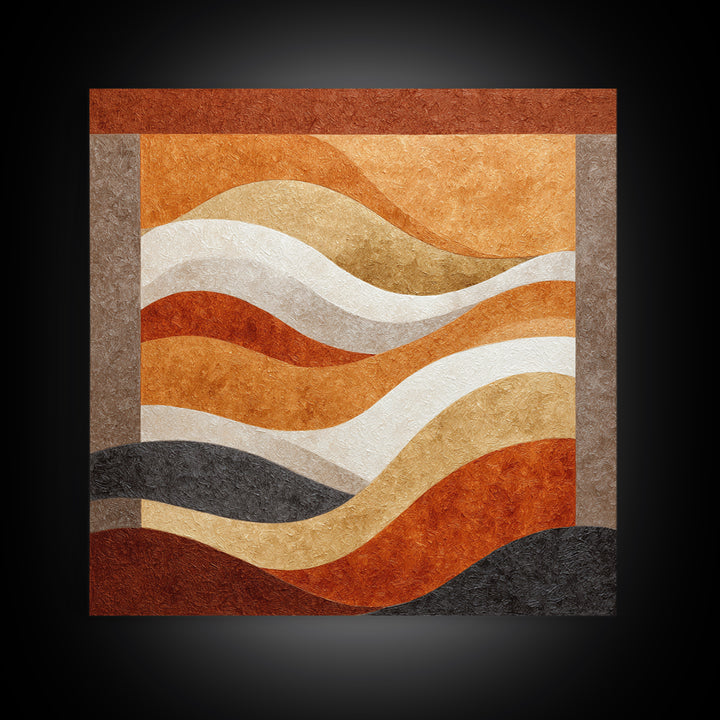 Abstract Wave Forms Framed Canvas Print, Master Bedroom, Wall Art Bedroom, Bedroom Decor, Sanctuary, Statement Artwork, MAS-1x1-68