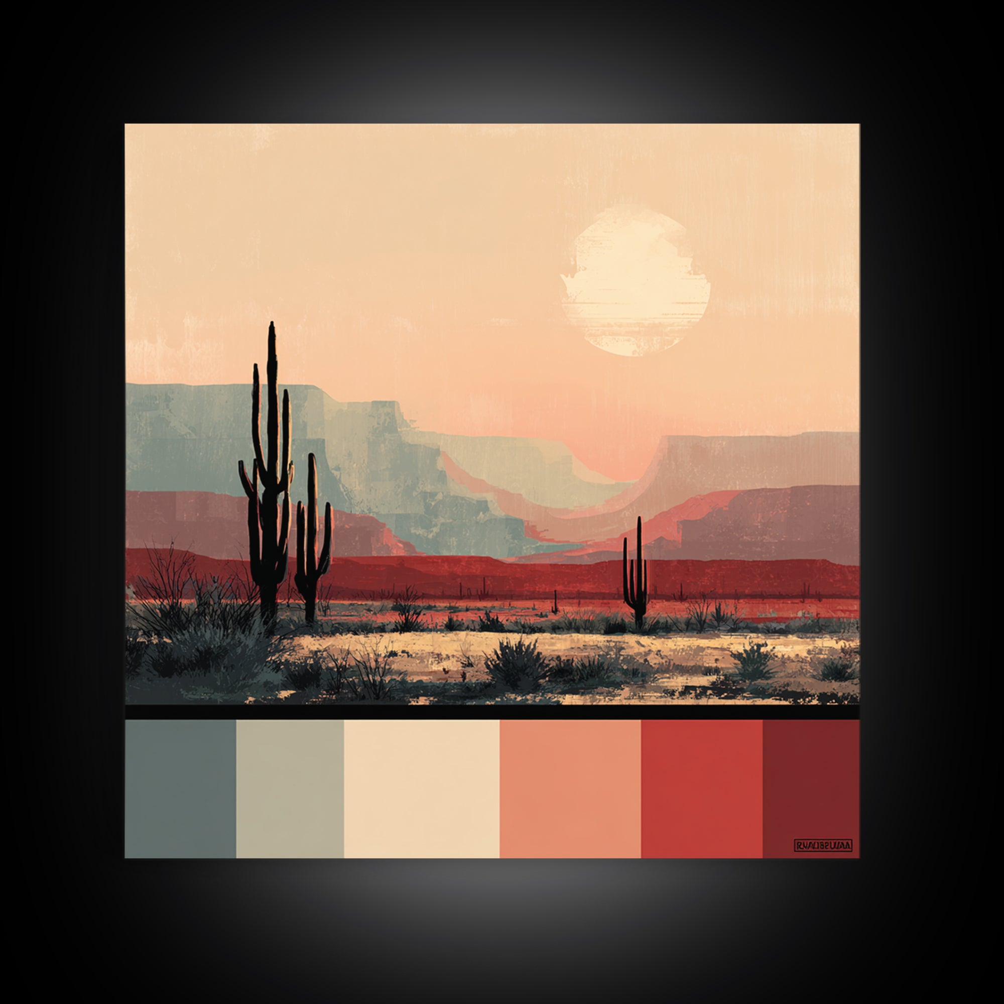 Quiet Desert Dusk Canvas Print, Master Bedroom, Boho Decor, Bedroom Decor, Fine Art, Sanctuary, Wall Art Prints, Large Wall Art, MAS-1x1-82