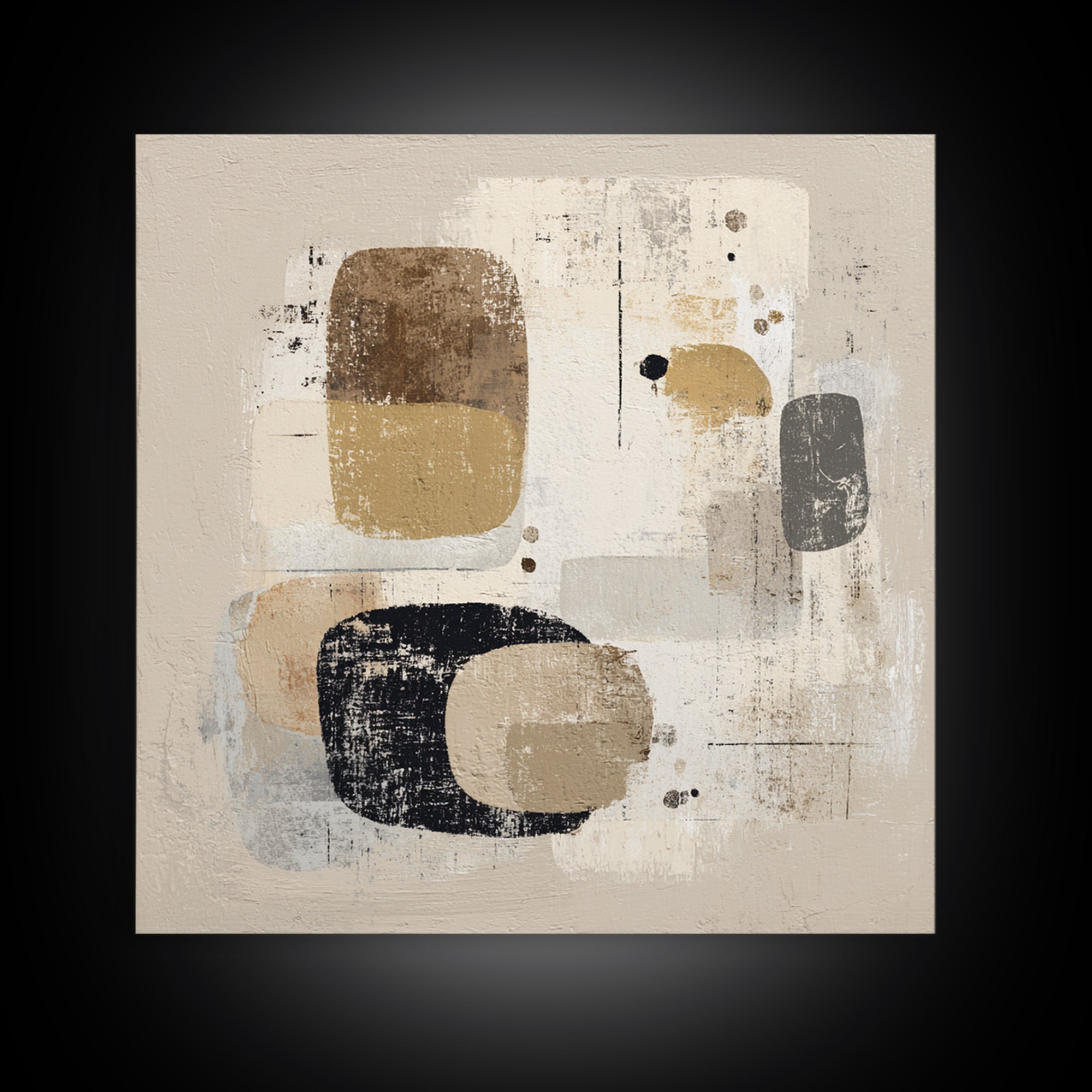Minimal Stone Shapes Framed Canvas Print, Master Bedroom, Minimalist Decor, Bedroom Decor, Fine Art, Sanctuary, Farmhouse Decor, MAS-1x1-88