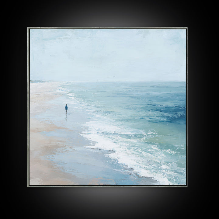 Hotel Coastal Landscape Framed Canvas Print, Master Bedroom, Wall Art, Bedroom Decor, Fine Art, Sanctuary, Bedroom Wall Art, MAS-1x1-93
