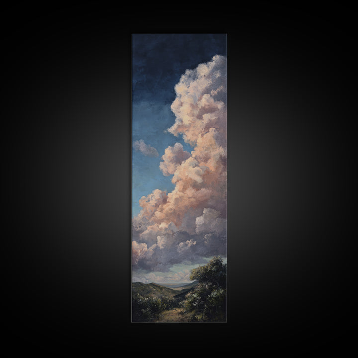 Blush and Taupe Cloudscape Canvas Print, Master Bedroom, Neutral Decor, Bedroom Decor, Fine Art, Sanctuary, Home Decor, MAS-1x3-18