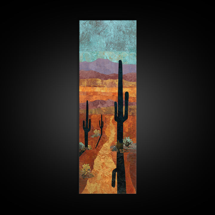 Quiet Desert Dusk Canvas Print, Master Bedroom, Above Bed Wall Decor, Bedroom Decor, Oil Painting, Sanctuary, Textured Painting, MAS-1x3-22