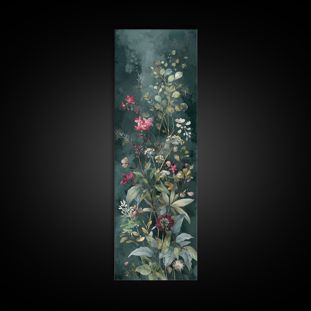 Dreamy Celestial Moon and Botanical Composition Canvas Print, Master Bedroom, Bedroom Wall Decor, Bedroom Decor, Sanctuary, MAS-1x3-23