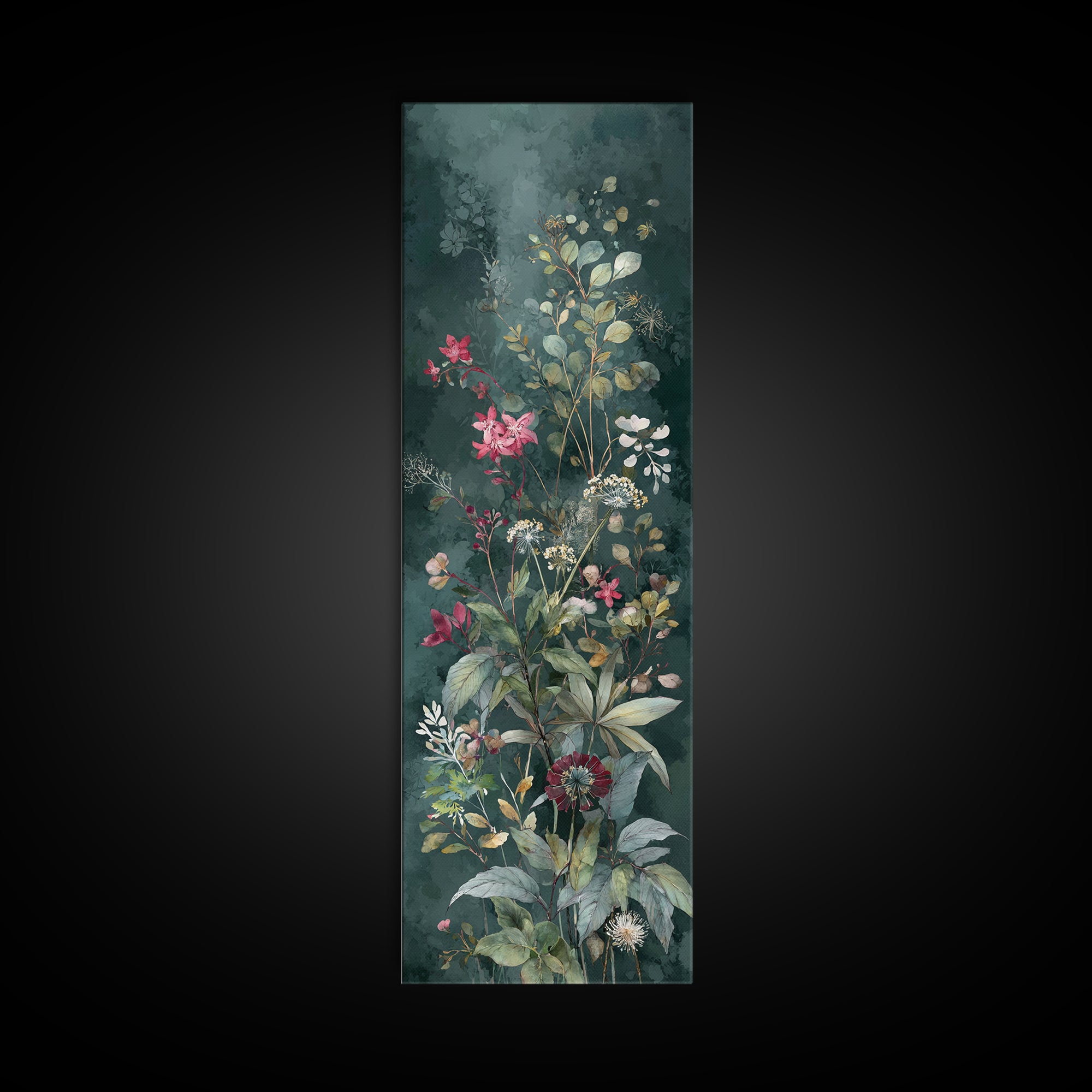 Dreamy Celestial Moon and Botanical Composition Canvas Print, Master Bedroom, Bedroom Wall Decor, Bedroom Decor, Sanctuary, MAS-1x3-23