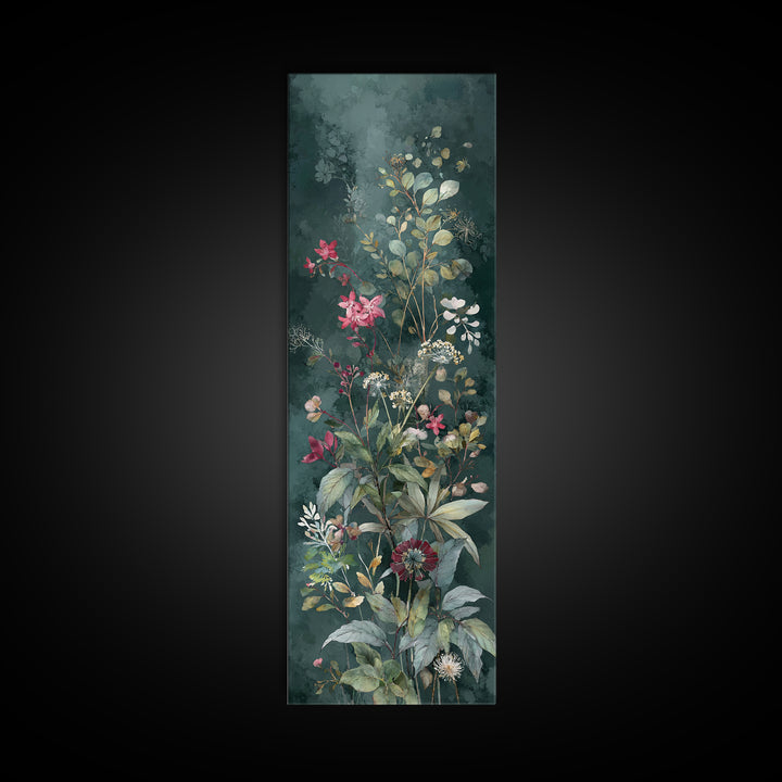 Dreamy Celestial Moon and Botanical Composition Canvas Print, Master Bedroom, Bedroom Wall Decor, Bedroom Decor, Sanctuary, MAS-1x3-23
