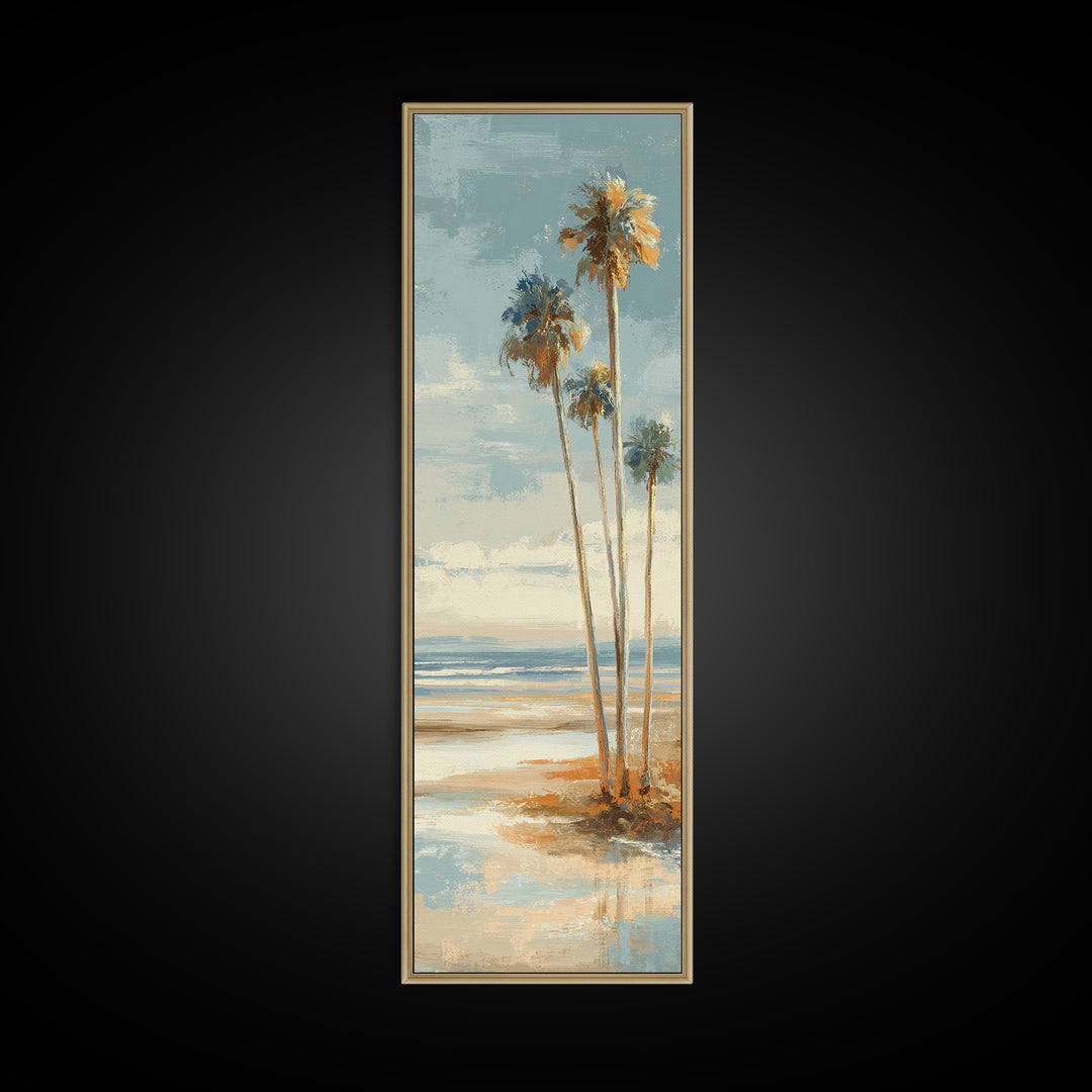 Hotel Coastal Landscape Canvas Print, Master Bedroom, Farmhouse Wall Art, Bedroom Decor, Oil Painting, Sanctuary, MAS-1x3-33
