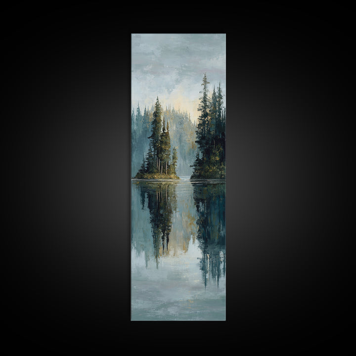 Serene Lake with Pale Morning Reflection Canvas Print, Master Bedroom, Bedroom Prints, Bedroom Decor, Fine Art, Sanctuary, MAS-1x3-43