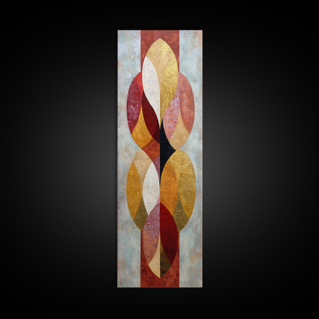Gold Accented Abstract Arches Canvas Print, Master Bedroom, Bedroom Decor, Sanctuary, Living Room Prints, Wall Decor Bedroom, MAS-1x3-44