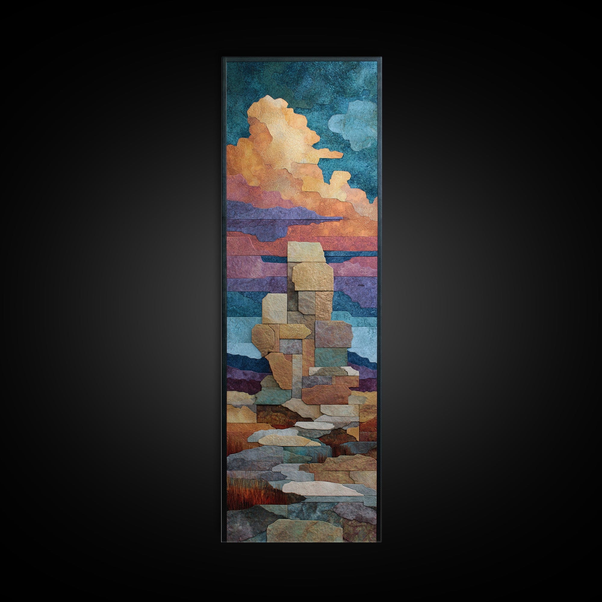 Quiet Desert Dusk Framed Canvas Print, Master Bedroom, Modern Decor, Bedroom Decor, Fine Art, Sanctuary, Wall Decor, Art Print, MAS-1x3-46