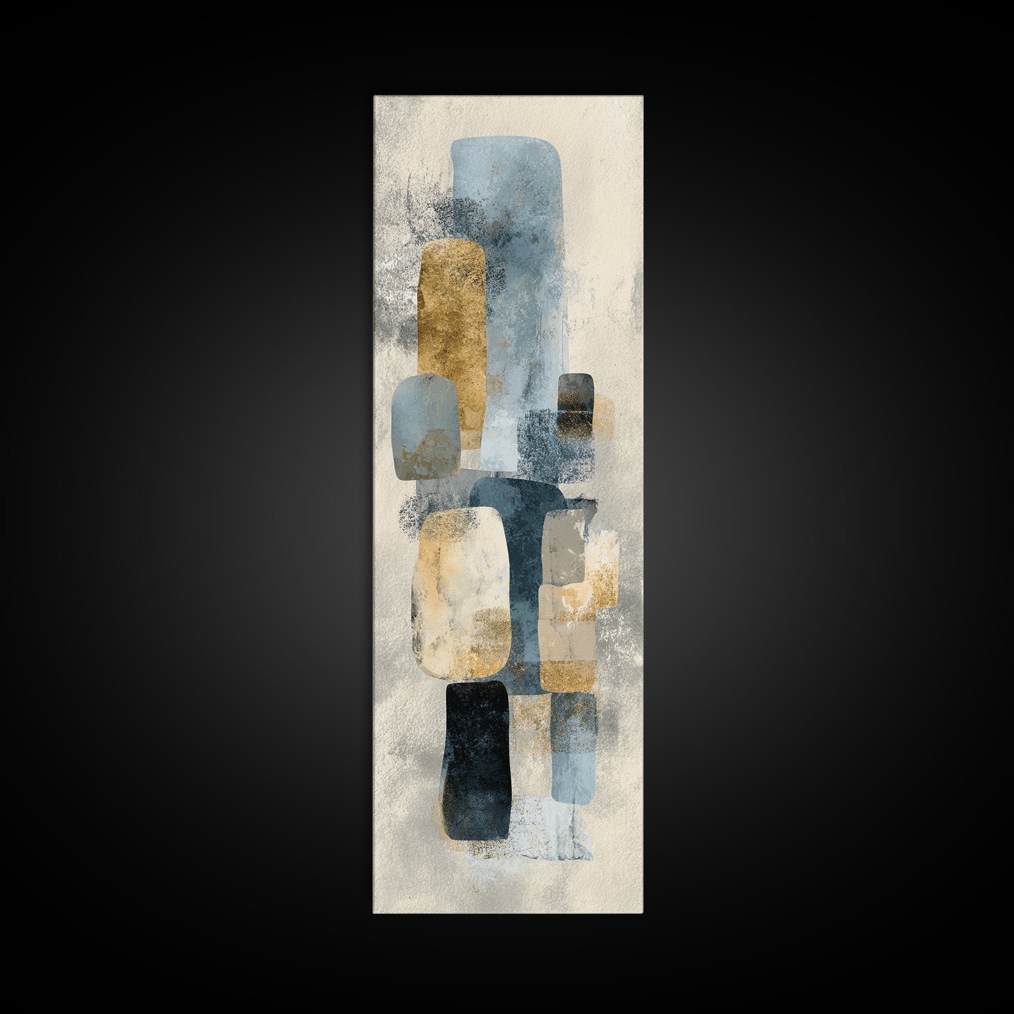 Minimal Stone Shapes Framed Canvas Print, Master Bedroom, Printable Art, Bedroom Decor, Abstract Art, Sanctuary, MAS-1x3-52