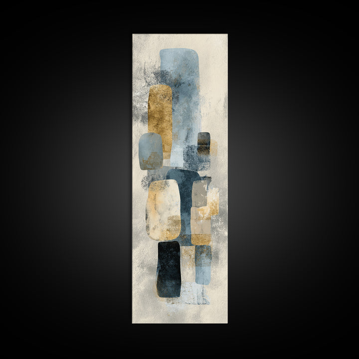 Minimal Stone Shapes Framed Canvas Print, Master Bedroom, Printable Art, Bedroom Decor, Abstract Art, Sanctuary, MAS-1x3-52
