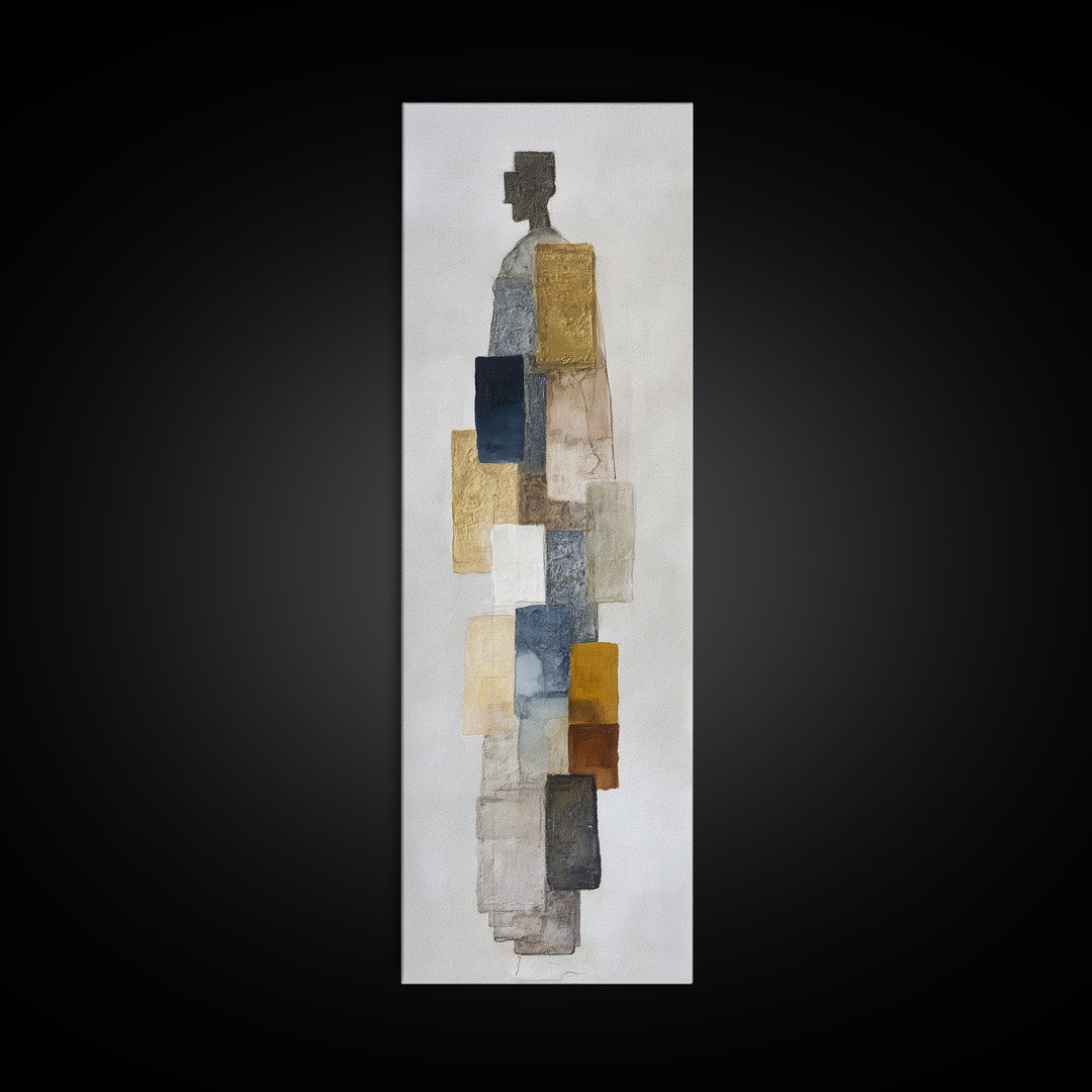 Minimal Two Figure Line Drawing Canvas Print, Master Bedroom, Wall Art Prints, Bedroom Decor, Oil Painting, Sanctuary, MAS-1x3-65