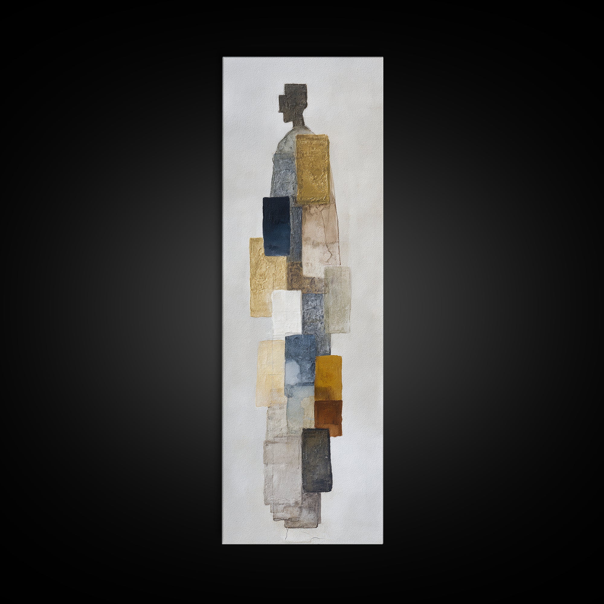 Minimal Two Figure Line Drawing Canvas Print, Master Bedroom, Wall Art Prints, Bedroom Decor, Oil Painting, Sanctuary, MAS-1x3-65