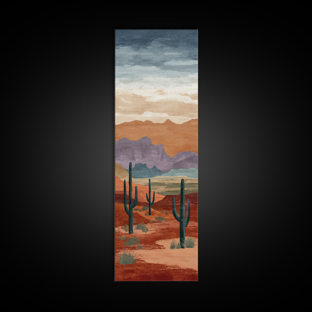 Quiet Desert Dusk Framed Canvas Print, Master Bedroom, Modern Decor, Bedroom Decor, Fine Art, Sanctuary, Wall Decor, Art Print, MAS-1x3-70