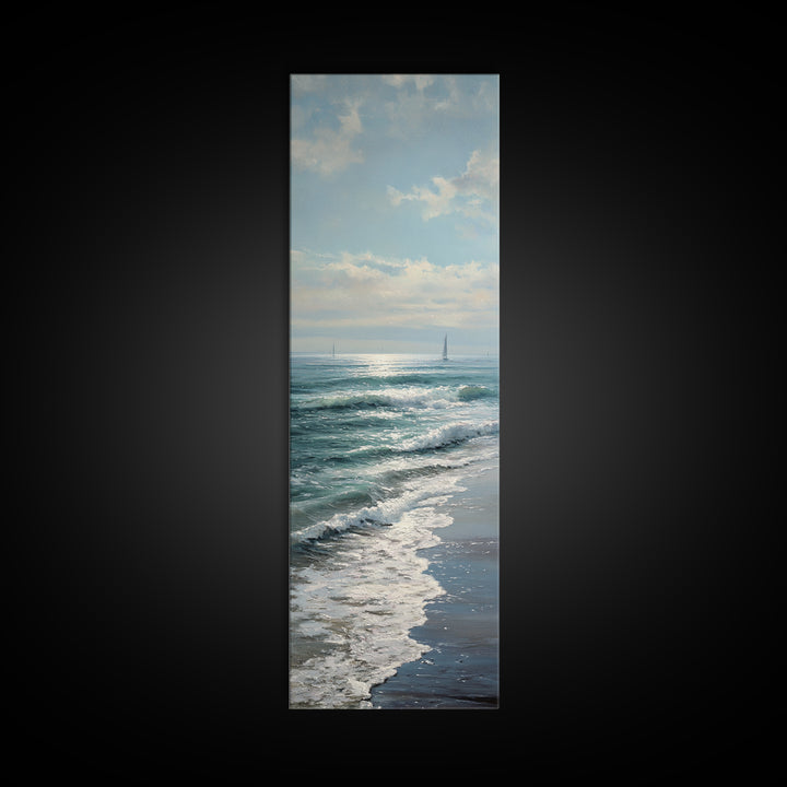 Elegant Moonlit Ocean Horizon Canvas Print, Master Bedroom, Printable Art, Bedroom Decor, Fine Art, Sanctuary, Wall Art Bedroom, MAS-1x3-85