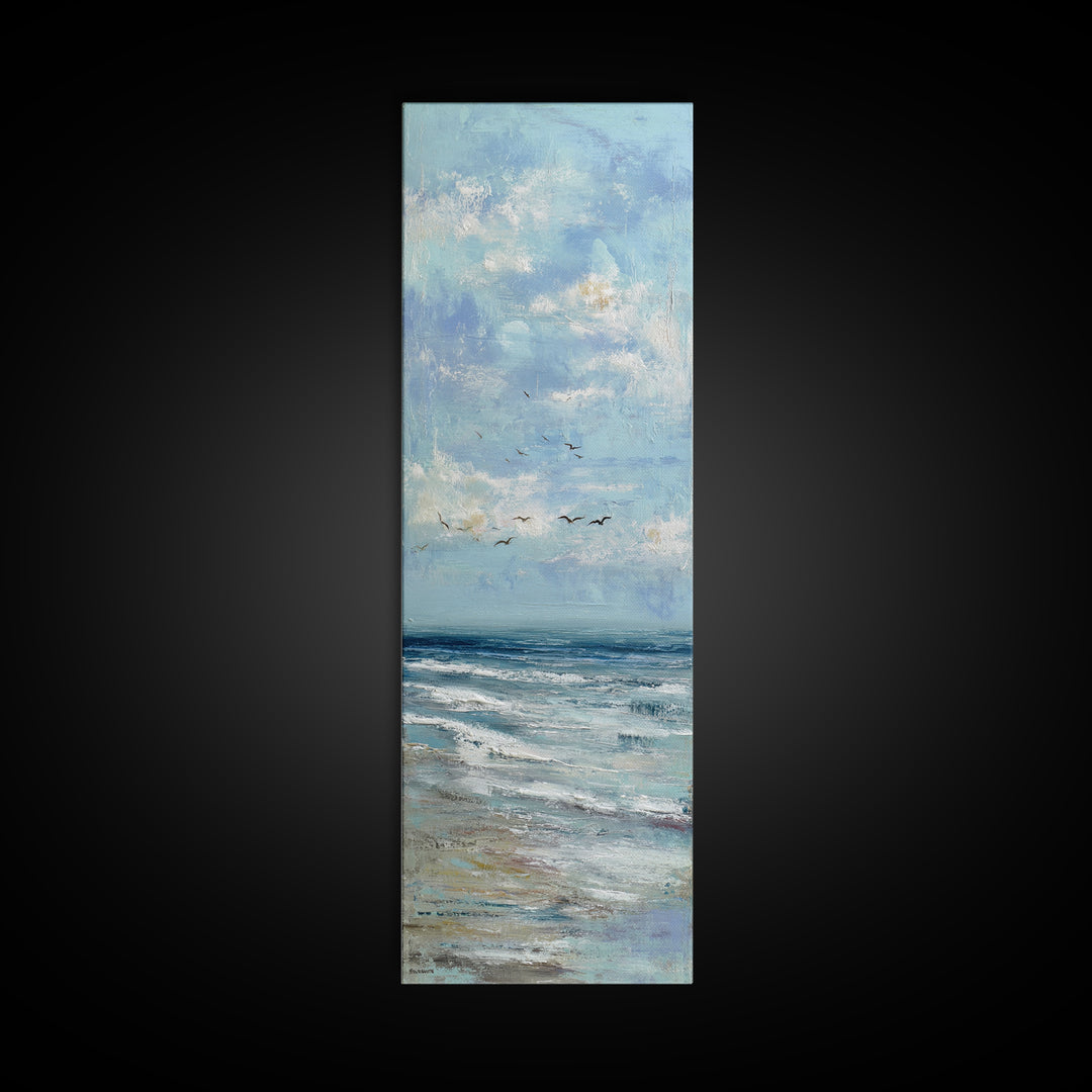 Hotel Coastal Landscape Canvas Print, Master Bedroom, Luxury Decor, Bedroom Decor, Fine Art, Sanctuary, Wedding Decor, MAS-1x3-9