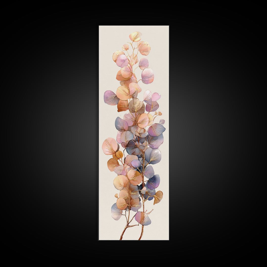 Gentle Eucalyptus Watercolor Branches Framed Canvas Print, Master Bedroom, Set of 2 Prints, Bedroom Decor, Fine Art, Sanctuary, MAS-1x3-96