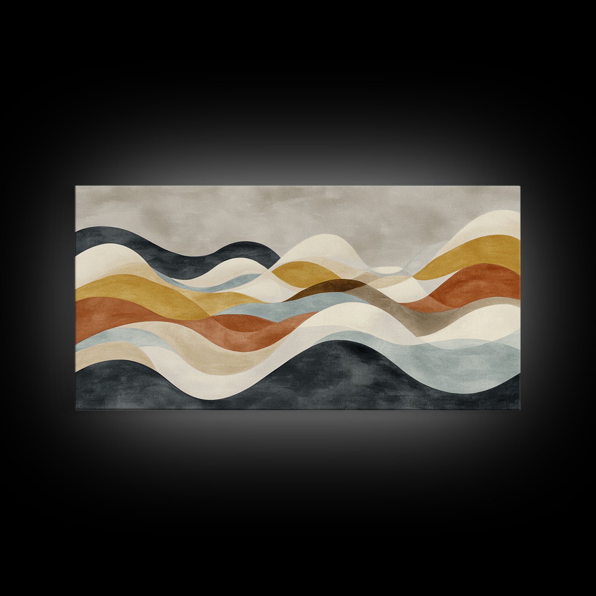 Abstract Wave Forms Framed Canvas Print, Master Bedroom, Fine Art Print, Bedroom Decor, Abstract Art, Sanctuary, MAS-2x1-16
