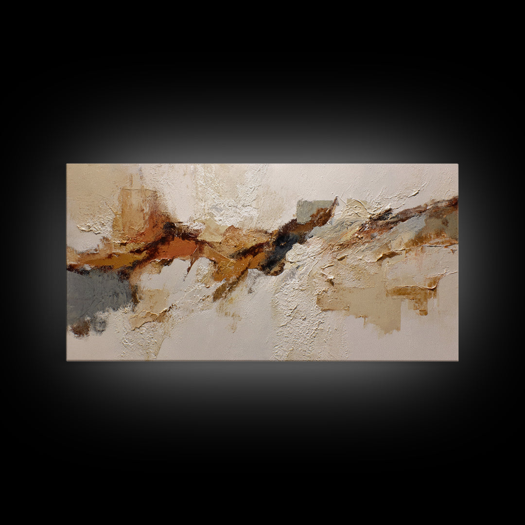 Large Cream Abstract Framed Canvas Print, Master Bedroom, Bedroom Decor, Abstract Art, Sanctuary, Farmhouse Wall Art, MAS-2x1-37