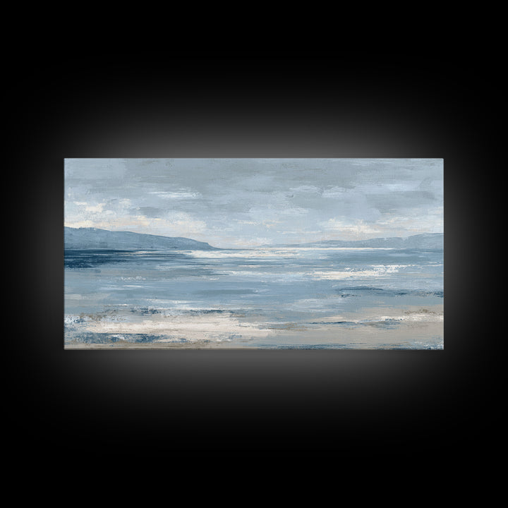 Hotel Coastal Landscape Canvas Print, Master Bedroom, Large Wall Art, Bedroom Decor, Watercolor Art, Sanctuary, Bedroom Prints, MAS-2x1-41