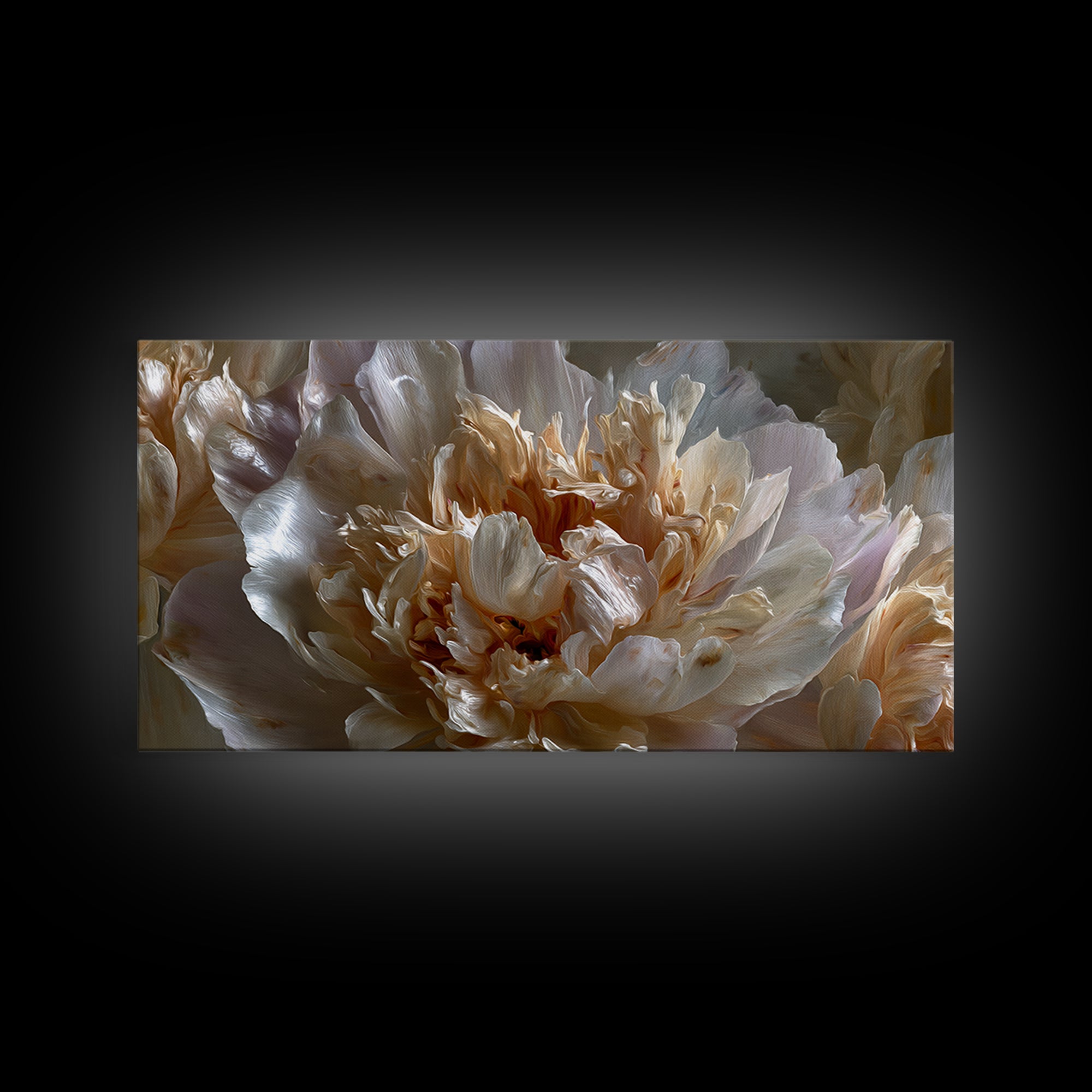 Romantic Neutral Peony Closeup Framed Canvas Print, Master Bedroom, Wall Decor, Bedroom Decor, Sanctuary, Farmhouse Wall Decor, MAS-2x1-46