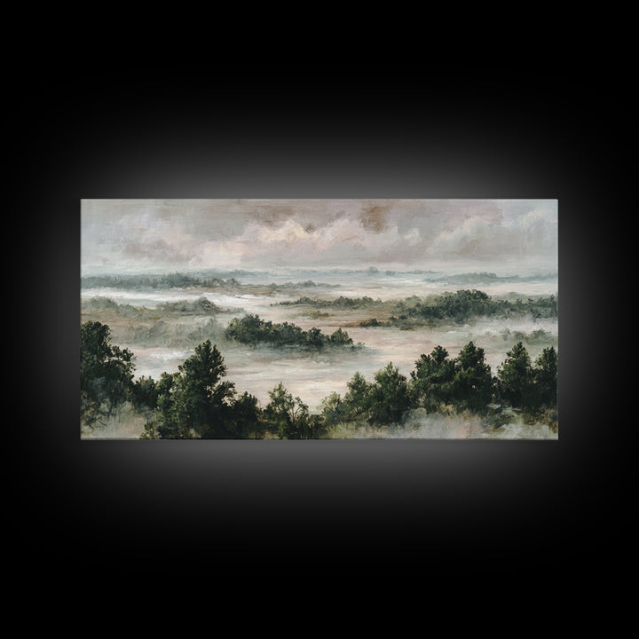 Blush and Taupe Cloudscape Framed Canvas Print, Master Bedroom, Art Print, Bedroom Decor, Fine Art, Sanctuary, Above Bed Decor, MAS-2x1-50